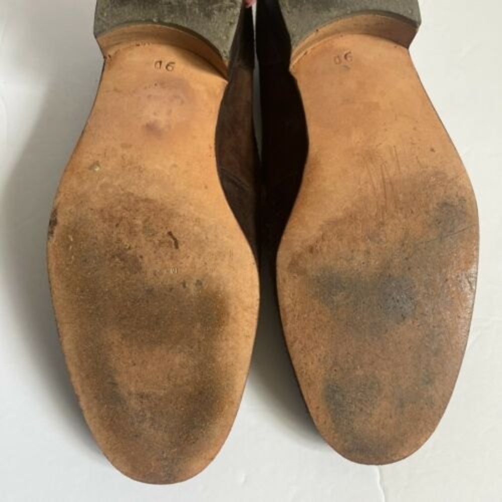 Vintage Yves Saint Laurent Brown Suede Leather Men’s Loafers YSL 9 - Picture 11 of 12